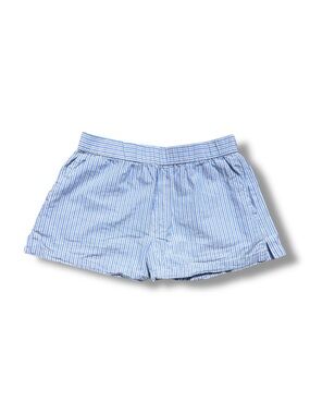 Zara Striped Poplin Boxer Shorts With Elasticated Waistband Blue & White Pull On